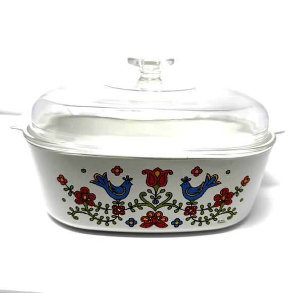 Vintage Corning Ware Country Festival 4 Quart Casserole 1975 A-84-B w PYREX Lid - Picture 1 of 10